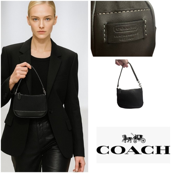 Vintage Coach black mini hand bag - rare circa late 1990's As Pictures - Picture 1 of 13